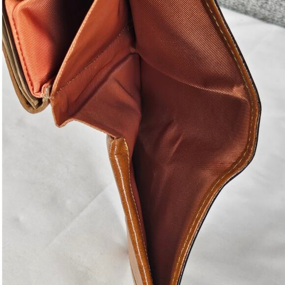 PRINCESS GARDNER VINTAGE WOMENS BROWN TOPGRAIN LEATHER BIFOLD COIN PURSE WALLET - Picture 4 of 11